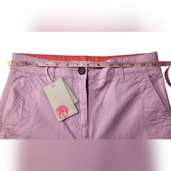 Boden Pants Chinos Straight Leg High Rise Cotton Stretch Pink Purple 2 NWT - Picture 6 of 9